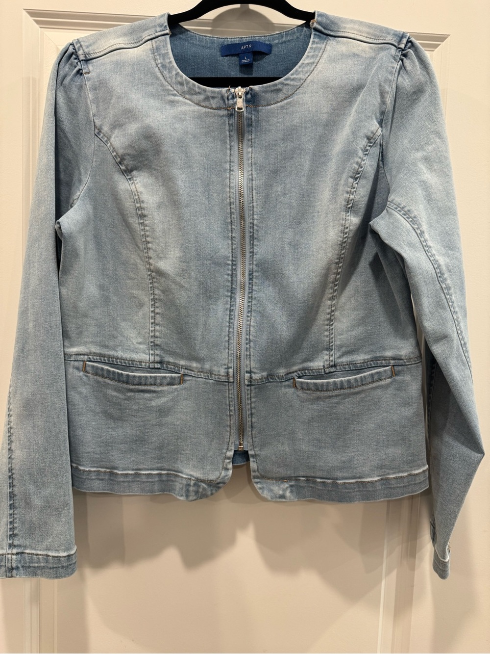 Apt. 9 Pale Blue Denim Zip Jacket